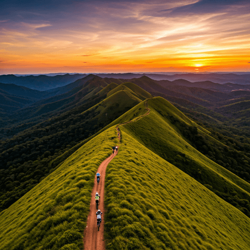 Vale verde do Circuito Serra do Itajaí ao amanhecer